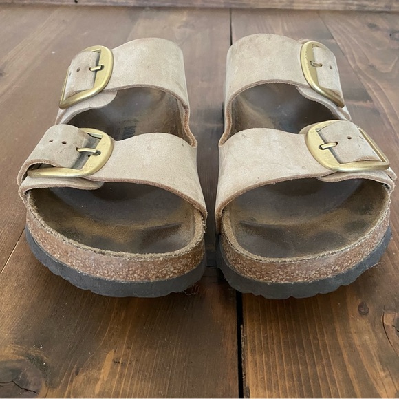 Birkenstock Arizona Big Buckle Sandcastle Nubuck Leather Sandals - Picture 5 of 15